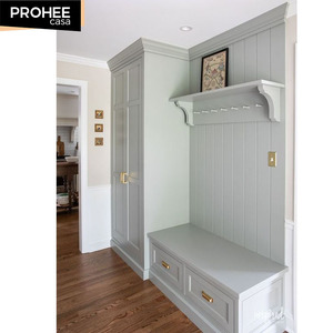 Armoires de salon sur mesure Armoire à chaussures en <span class=keywords><strong>bois</strong></span> massif avec portes et <span class=keywords><strong>banc</strong></span> - Product Image 1