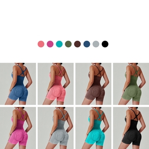 <span class=keywords><strong>Tuta</strong></span> da <span class=keywords><strong>donna</strong></span> per il Fitness in un unico pezzo da Yoga con natiche color pesca <span class=keywords><strong>aderente</strong></span> <span class=keywords><strong>tuta</strong></span> sportiva con bretelle lavate - Product Image 2