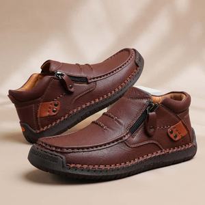 Sepatu Loafer Kulit Pria Ukuran Besar Model Tinggi, Gaya Kasual Bisnis untuk Luar Ruangan, Buatan Tangan, Cocok untuk Berjalan, Penjualan Langsung Pabrik - Product Image 2