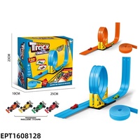 Circuit de course flexible ultra-long EPT 4-6M, ensemble de rails de slot car DIY, jeu de course acrobatique pliable avec voitures métalliques à rétrofriction pour garçons