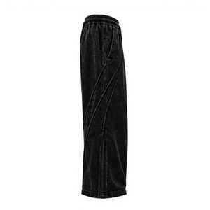 Ensemble de survêtement pour homme, noir, à motifs géométriques, fermeture éclair, écologique, respirant, veste et pantalon à capuche, manches longues, streetwear, hiver - Product Image 3
