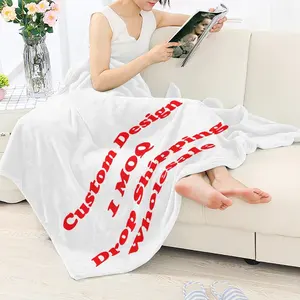 San hô Fleece chăn cho mùa đông thăng hoa in theo yêu cầu tùy chỉnh trang trí nội thất Du lịch ngủ thoải mái ấm chăn