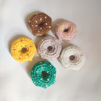 Handgemaakte gehaakte fruitjes, schattige zachte katoenen garen amigurumi handgevulde fruit gehaakte gebreide donut voedsel speelgoed sleutelhanger accessoires
