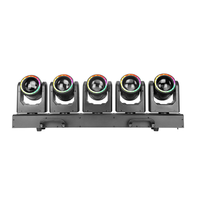 Barra de Luz LED RGB 4 en 1 de 5*80W con Cabezal Móvil, Anillo de Colores, IP33, 95 CRI, Control DMX512/Activación por Sonido para Escenarios de Clubes