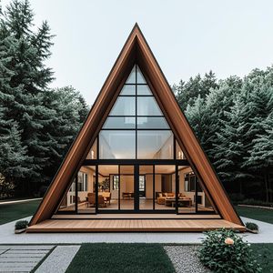 Luxury Modern Outdoor A-<strong>Frame</strong> Triangle Prefab House Low-Rise <strong>Villa</strong> with Scenic Retreat Cottage Cabin Tiny Home for Sale - Product Image 1