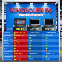 Escáner de Diagnóstico para Automóviles KINGBOLEN S6 Universal OBD2 Sistema Completo Inalámbrico Bluetooth Pantalla LCD Android 12V Negro