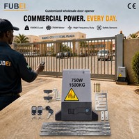 Moteur de portail coulissant électrique professionnel Fubei 1500 kg 750 W avec fonctionnement silencieux et deux télécommandes pour usine