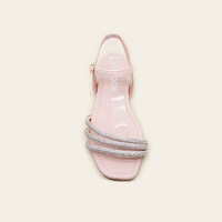 Style populaire strass de luxe haïtien bout ouvert sandales à lacets pour femmes chaussures d'artisanat à semelle souple d'été