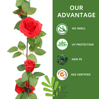 T-25-29 pas cher prix multicolore suspendu artificiel Floral faux Rose vigne guirlande pour mariage Table pièce maîtresse décoration