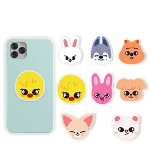 Support d'extension de doigt de téléphone personnalisé mignon de dessin animé pour enfants, prise de poignée acrylique tok