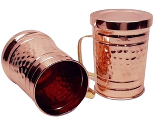 Super Ofertas Taza de cobre macizo con mango de latón pulido Utensilios para Bar de estilo vintage antiguo para la elegancia clásica del hogar y la cocina - Product Image 5
