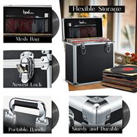 Boîte de rangement pour disques vinyles personnalisée, boîte de présentation pour collection d'albums LP, boîte de rangement pour disques vinyles en aluminium résistante à l'eau