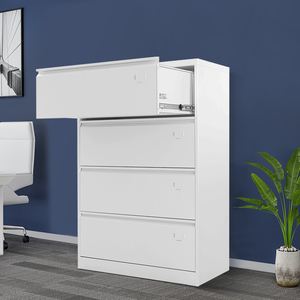 ตู้เก็บเอกสารโลหะสีขาว4ลิ้นชักที่ทันสมัยสำหรับใช้ในคลังสินค้าสำนักงานที่บ้านใช้คุณสมบัติที่สามารถปรับได้ - Product Image 2