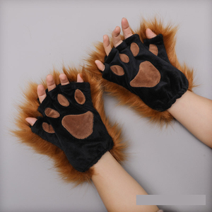 Guantes de Piel Sintética con Forma de Pata de Gato o Zorro, Accesorios de Disfraces para Halloween, Manoplas con Aspecto Peludo - Product Image 6
