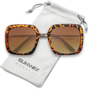 Luxury Tortoiseshell Women Sun Glasses UV400 Women's Shades Oversized Custom Fashion Designer <b>Square</b> Frames Metal <b>Sunglasses</b> - Product Image 5