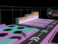 Parque Infantil Interior Rectangular Grande de Estilo Morado con Juegos Blandos para Niños y Parque de Trampolines Interior con Divertidos Desafíos