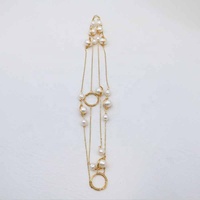 Collier chaîne à maillons en or 14 carats fait main, style tendance, pour femmes, perle d'eau douce naturelle de qualité AAAA, vintage classique NGTC