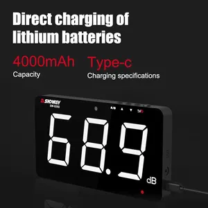 Máy đo mức âm thanh kỹ thuật số treo tường | Màn hình Decibel tiếng ồn 30-130dB với phép đo thời gian thực - Product Image 4