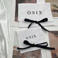 Pochette de luxe en velours avec rabat, doublure satinée, logo personnalisé imprimé, pour vêtements et sacs à main
