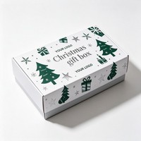 Boîte d'emballage en papier biodégradable personnalisable et recyclable pour Noël, pour vêtements, jupes, cadeaux, bijoux, bagues, chaussettes