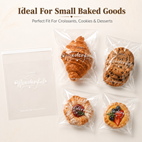 Sacs à pain transparents autocollants personnalisés avec logo pour emballer des toasts, des beignets, des bagels, des biscuits