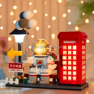 Lãng mạn Màu Đỏ giữa các vì sao loạt Phi Hành Gia điện thoại Hộp bút container đồ chơi tự làm khối xây dựng mô hình câu đố phù hợp với Giáo Dục Mới - Product Image 2