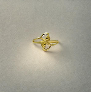 Exquisite 22K Dual Tone <b>Yellow</b> and White Gold Floral Filigree Statement Ring for Women with Intricate Petal Mesh - Product Image 3