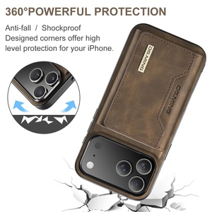 เคสโทรศัพท์แบบกระเป๋าหนัง PU แม่เหล็กสำหรับธุรกิจ สำหรับ iPhone 18 17 16 15 14 13 12 Pro Max พร้อมช่องใส่บัตร ที่ตั้ง และป้องกันการกระแทก - Product Image 4