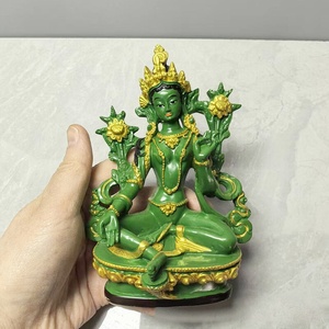 Vente chaude <span class=keywords><strong>Vert</strong></span> Mère Peint À La Main Résine Art Déco Design Ornements Fujian-made 13CMCHLDM Modèle Maison Salon - Product Image 3