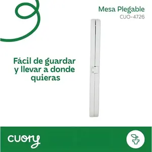 Mesa Plegable Cuory de 1.80 cm, Tipo Portafolio, para Jardín Exterior, de Plástico, Color Blanco, Cuo-4726 - Product Image 5