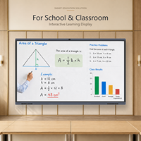 Papan Tulis Interaktif 75 86 Inci Pabrik Sumber 4K RK3588 Android 15 16GB 256GB Smart Board Dengan Kamera Mikrofon Panel Sentuh
