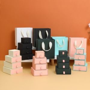 Emballage de luxe personnalisé pour bijoux, boîte à bijoux de luxe avec tiroir et insert en mousse pour ensemble de colliers - Product Image 4