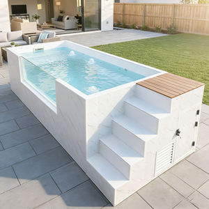 Piscina Prefabricada de Fibra de Vidrio, Subterránea/Semi-enterrada, Familiar, Grande, de Lujo, con Escaleras, para Niños - Product Image 2