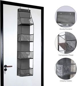 Over the Door Hanging Behind the Door Organizer with Clear <b>Plastic</b> <b>Pockets</b> for Bedrooms Closets Bathrooms - Product Image 2
