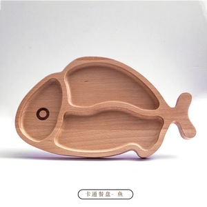 จานไม้การ์ตูนสำหรับเด็ก ถาดรูปสัตว์ ชุดอาหารสำหรับเด็ก - Product Image 3