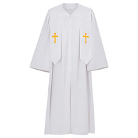 Robe liturgique blanche et noire pour prêtre, costumes médiévaux, robes de clergé avec croix, robe de nonne pour Halloween, carnaval, fête, église catholique