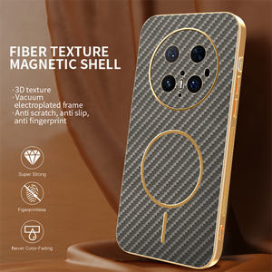Funda Magnética para Teléfono con Textura de Fibra de Alta Calidad para Honor <span class=keywords><strong>Magic</strong></span> 7 6 5 <span class=keywords><strong>4</strong></span> 3 Pro 400 <span class=keywords><strong>Lite</strong></span> 300 200 Pro X9B X70, Carcasa Cromada Antideslizante - Product Image 5
