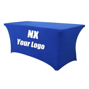 Custom Elastic Characteristic Blue Color Luxury Foldable Picnic Party Table Cloth Set With 90% Polyester Fabric