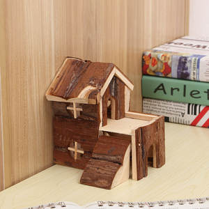 <span class=keywords><strong>Cage</strong></span> pour <span class=keywords><strong>hamster</strong></span> Villa en bois massif Maison en bois Fournitures de cabine pour animaux de compagnie Jouet ours Maison pastorale - Product Image 2