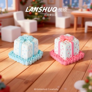 กล่องของขวัญเรซิ่นลายคริสต์มาส Lanshuo รุ่นสี่เหลี่ยม พร้อมสติกเกอร์แม่เหล็กตกแต่ง DIY สำหรับติดตู้เย็น - Product Image 4