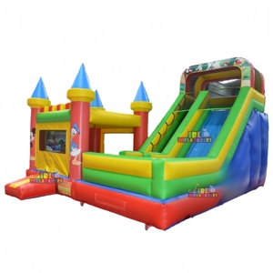 Château gonflable <span class=keywords><strong>Mickey</strong></span> Mouse avec toboggan, combo personnalisé, château gonflable avec toboggan, jouets pour les fêtes d'enfants - Product Image 2