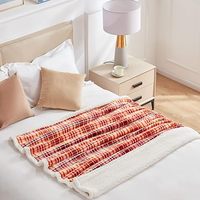 Plaid Sherpa en polaire tissée, flanelle et microfibre, taille double, toutes saisons, hiver, personnalisable, doux, moelleux et confortable