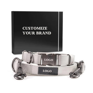 Collares de lujo personalizados para mascotas, correas de cuero genuino, lisa, de imitación, vegana, collar de piel auténtica para perro y conjunto de correa - Product Image 4