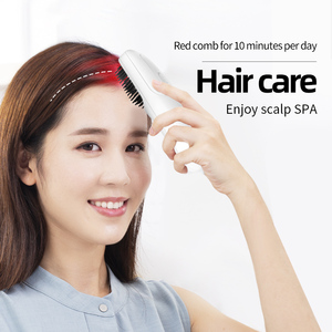 Portable Beauty Hair Care Massager Comb AA Battery Red Light <b>Scalp</b> Massager Hair Care OEM lOGO Soft Hair Comb Hair Straightener - Product Image 3