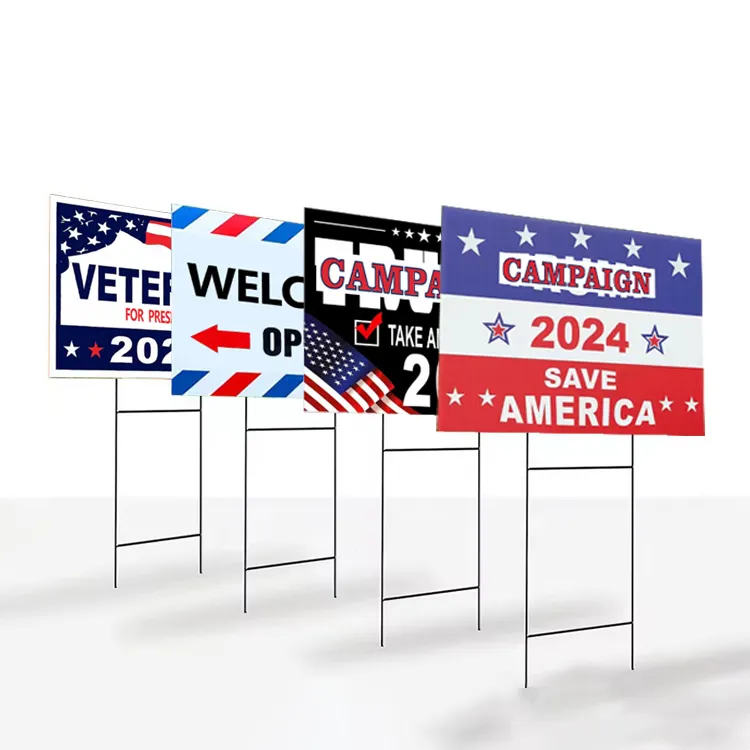 Toowin Wholesale Political Yard Signs With Stakes Usa Election Campaignプラスチック4Mm屋外防水カスタム芝生サイン