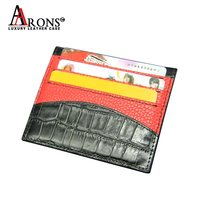 Portefeuille de luxe en cuir véritable de crocodile pleine fleur avec porte-cartes RFID, clip et fermeture à bouton pour cartes d'identité