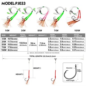 Hameçon Alpha Luminous Eagle Claw pour la pêche au maquereau, montage Sabiki avec élastique, pour la pêche en eau salée, gros gibier - Product Image 2