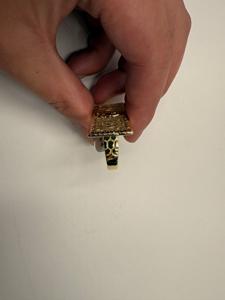 Anillo de Dos Dedos con Diseño de Billetes de $100, Chapado en Oro de 14K, Latón, 100% Cobre Puro Fundido, Regalo de Boda para Hombres, Mujeres, Unisex - Product Image 5