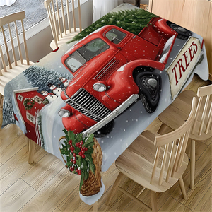 Mantel Rectangular de Poliéster para Mesa de Navidad, Venta al por Mayor de Fábrica, Decoración para Fiestas Navideñas - Product Image 6