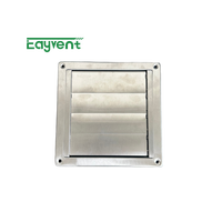 Grille d'évacuation carrée auto-fermante en acier inoxydable 201 pour séchoir, cache de ventilation mural, grille d'échappement étanche à la pluie, amortisseur de reflux HVAC